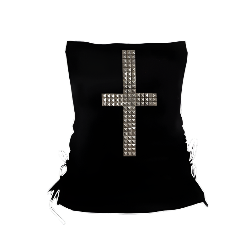 Cross Stamped Bandeaux top