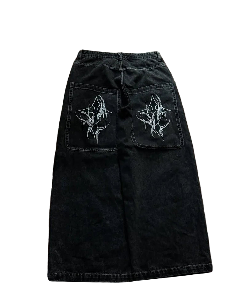 Unisex American style loose-fit straight-leg jeans