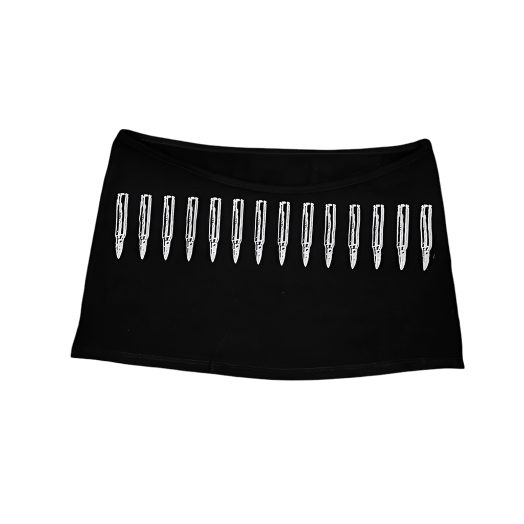 Bullet print mini skirt