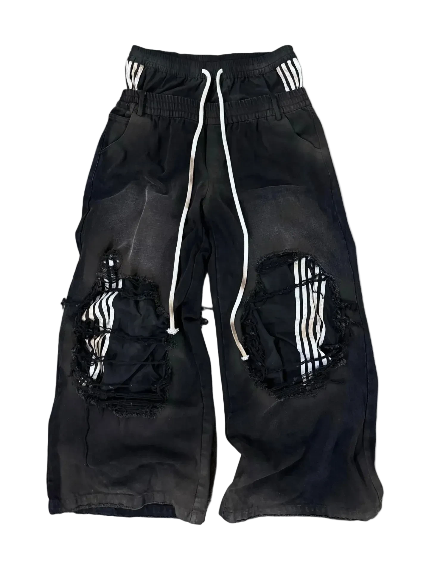 Double Waisted Striped Baggy Joggers
