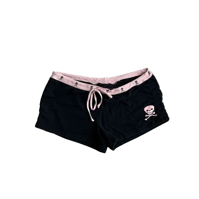 Skull Print Y2K Shorts