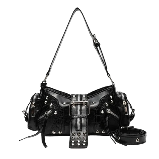 Rivet Leather Shoulder Purse