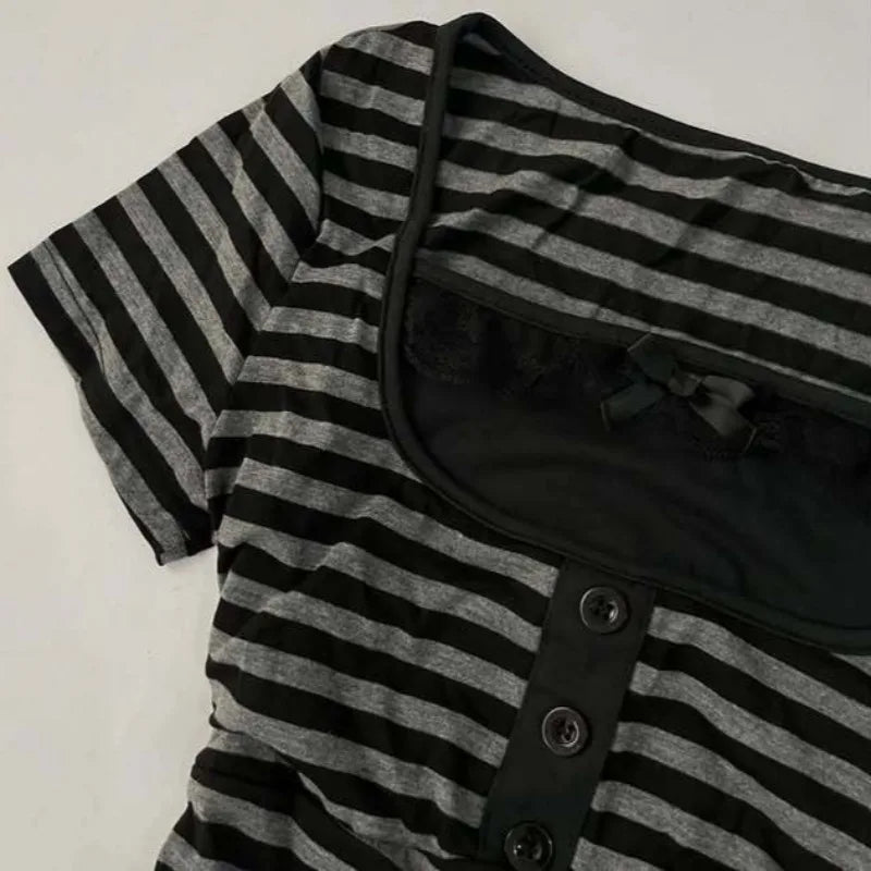 Striped Lace Top