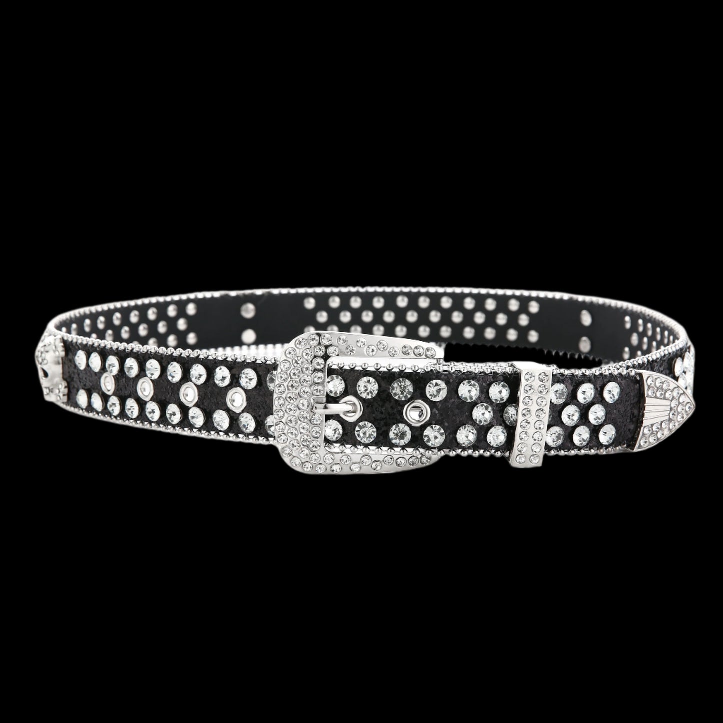 Rhinestone Skull Rivet Belt