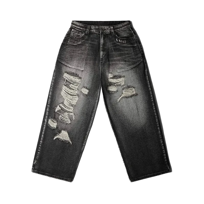 Ripped Washed Baggy Jeans