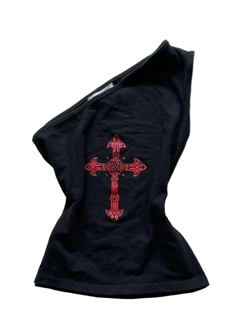 Cross Print Cami Top