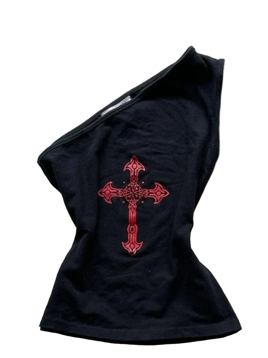 Cross Print Cami Top