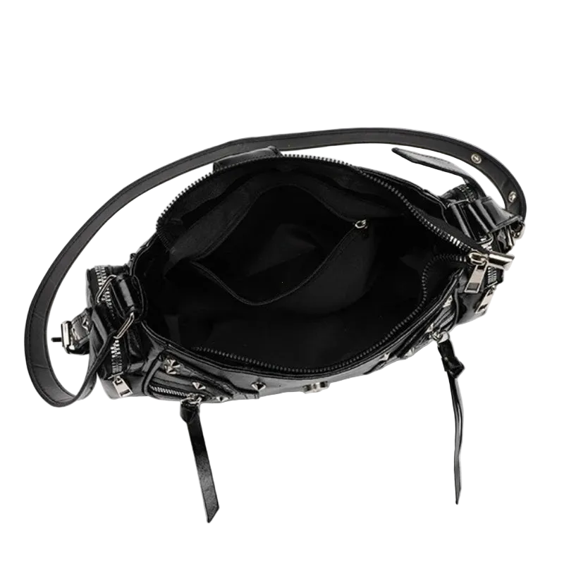 Rivet Leather Shoulder Purse