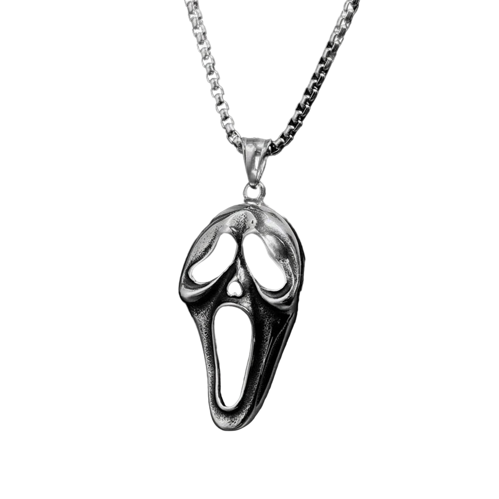 Heavy Metal/Punk/Goth screaming skeleton on neckchain