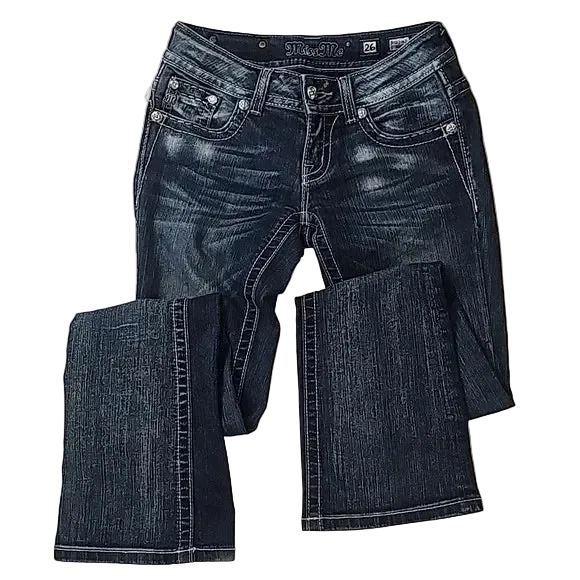 Diamond Embroidery Low Rise Jeans