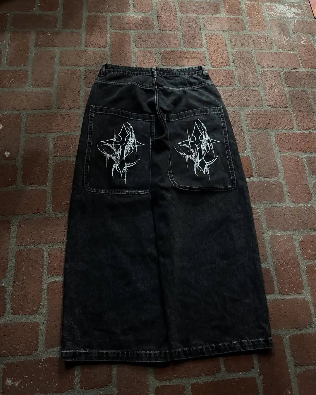 Unisex American style loose-fit straight-leg jeans