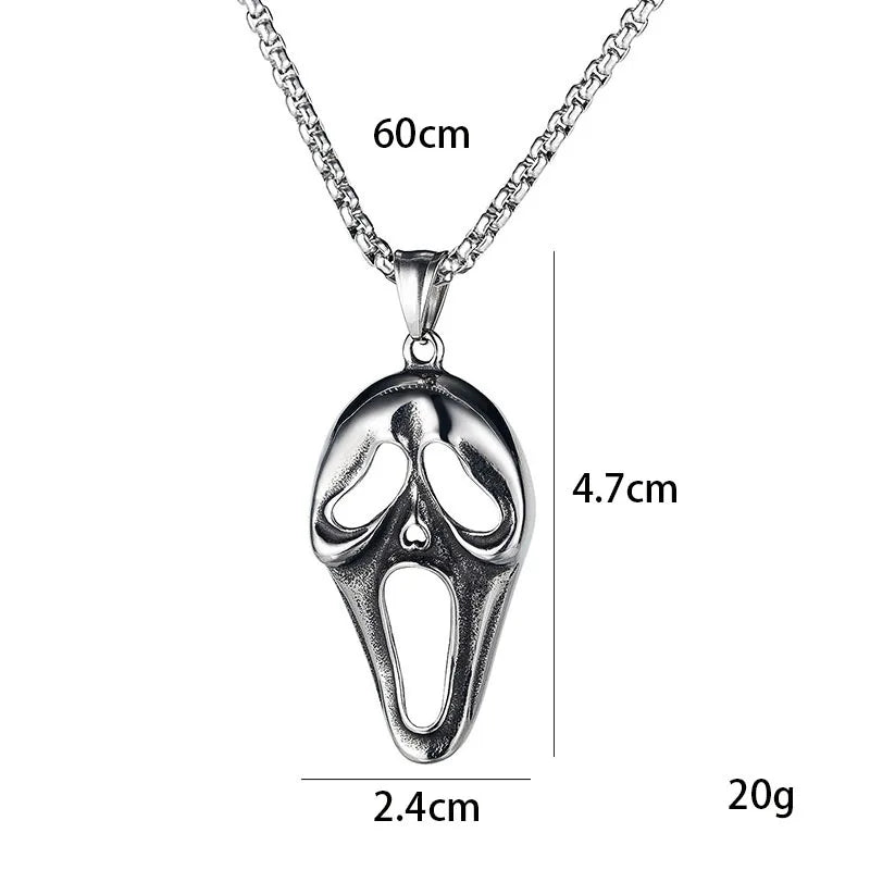 Heavy Metal/Punk/Goth screaming skeleton on neckchain