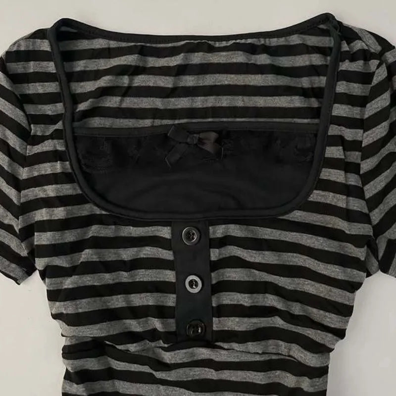 Striped Lace Top