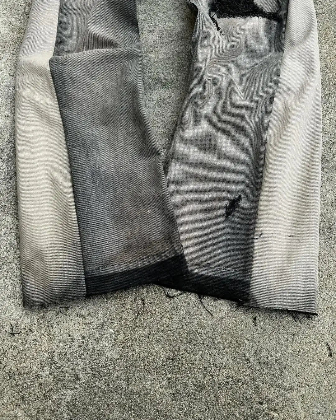 Flared Ripped Pants Two Toned
