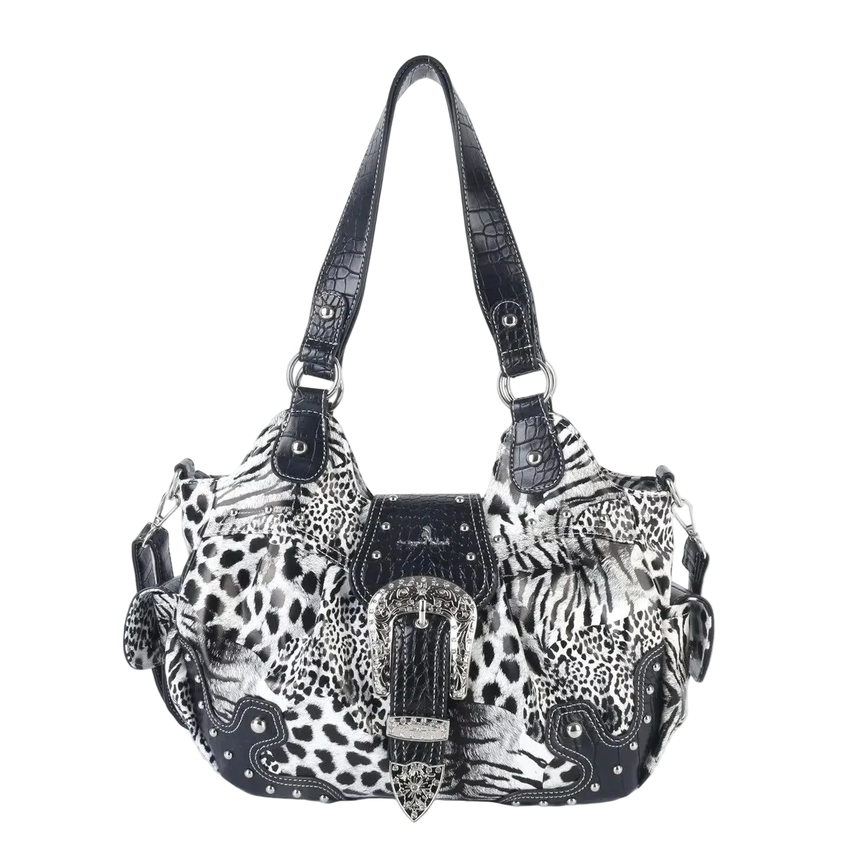 Leopard Print Top-handle Shoulder Bag
