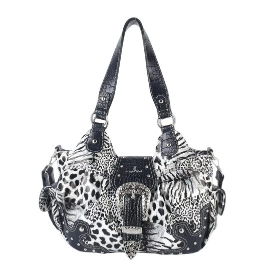 Leopard Print Top-handle Shoulder Bag