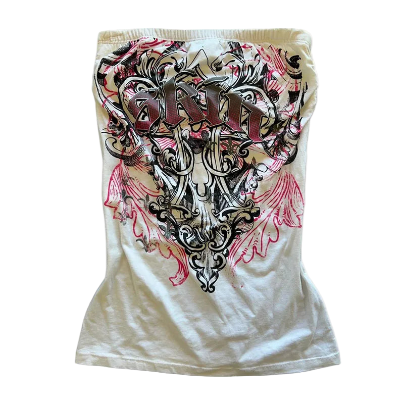 Skin print bandeaux top