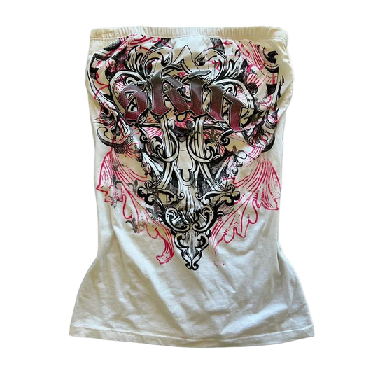 Skin print bandeaux top
