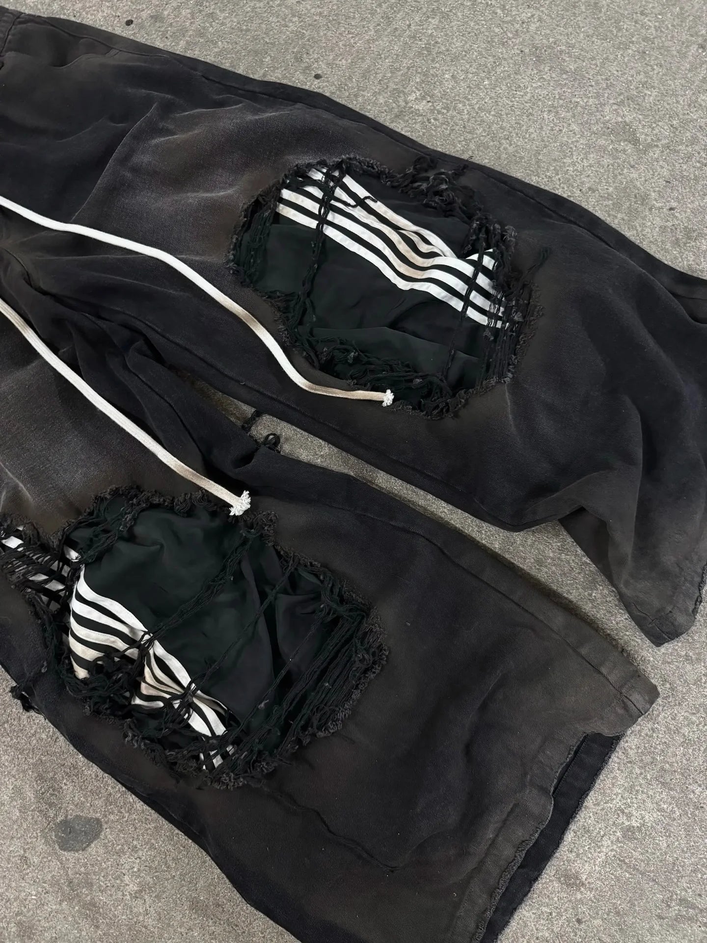 Double Waisted Striped Baggy Joggers