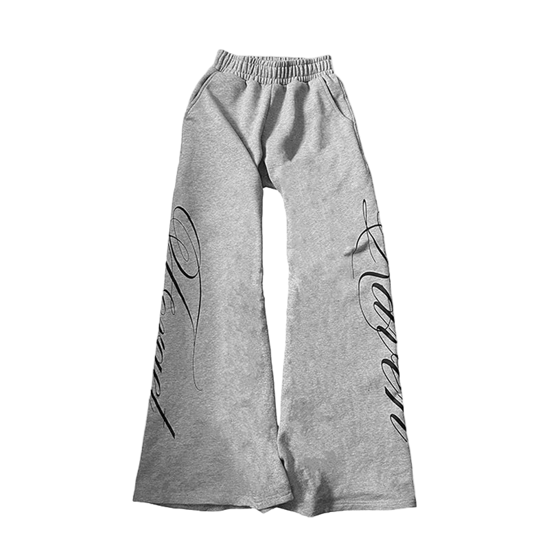 low waist letter print straight wide-leg sweatpants