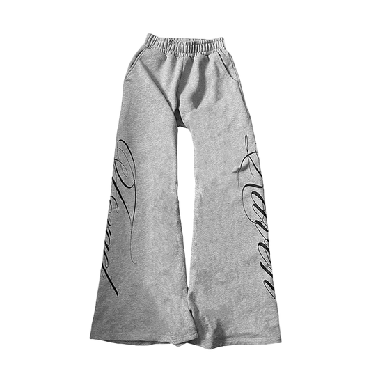 low waist letter print straight wide-leg sweatpants