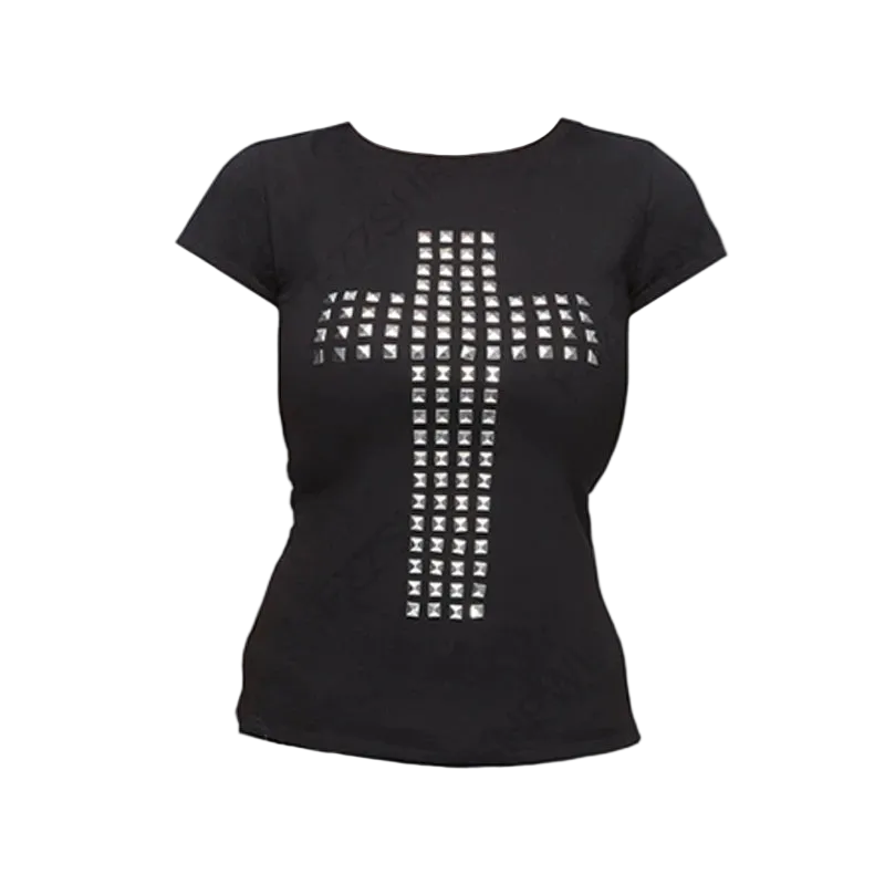 Short Sleeve Rivet Cross T-Shirt