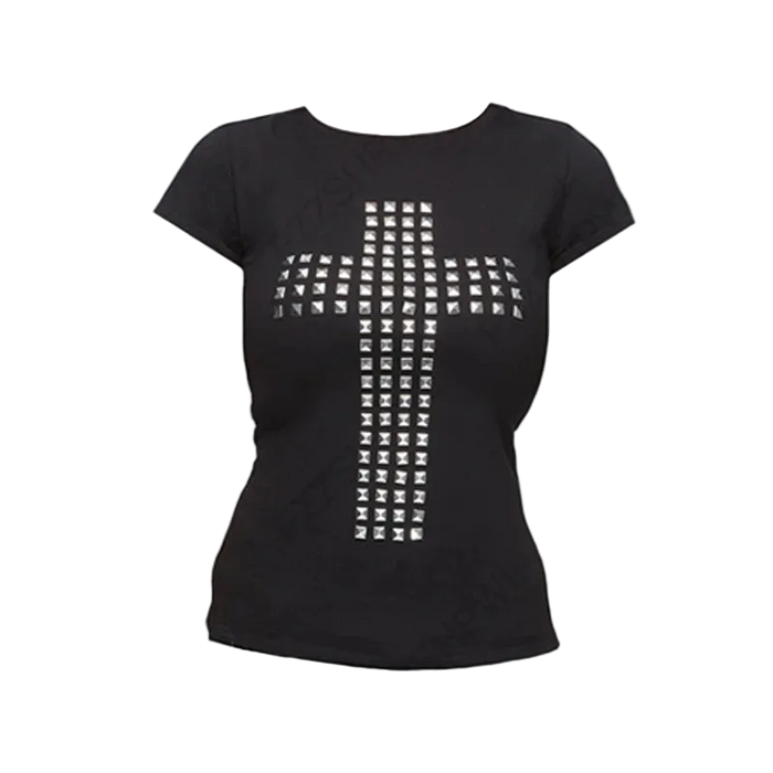 Short Sleeve Rivet Cross T-Shirt