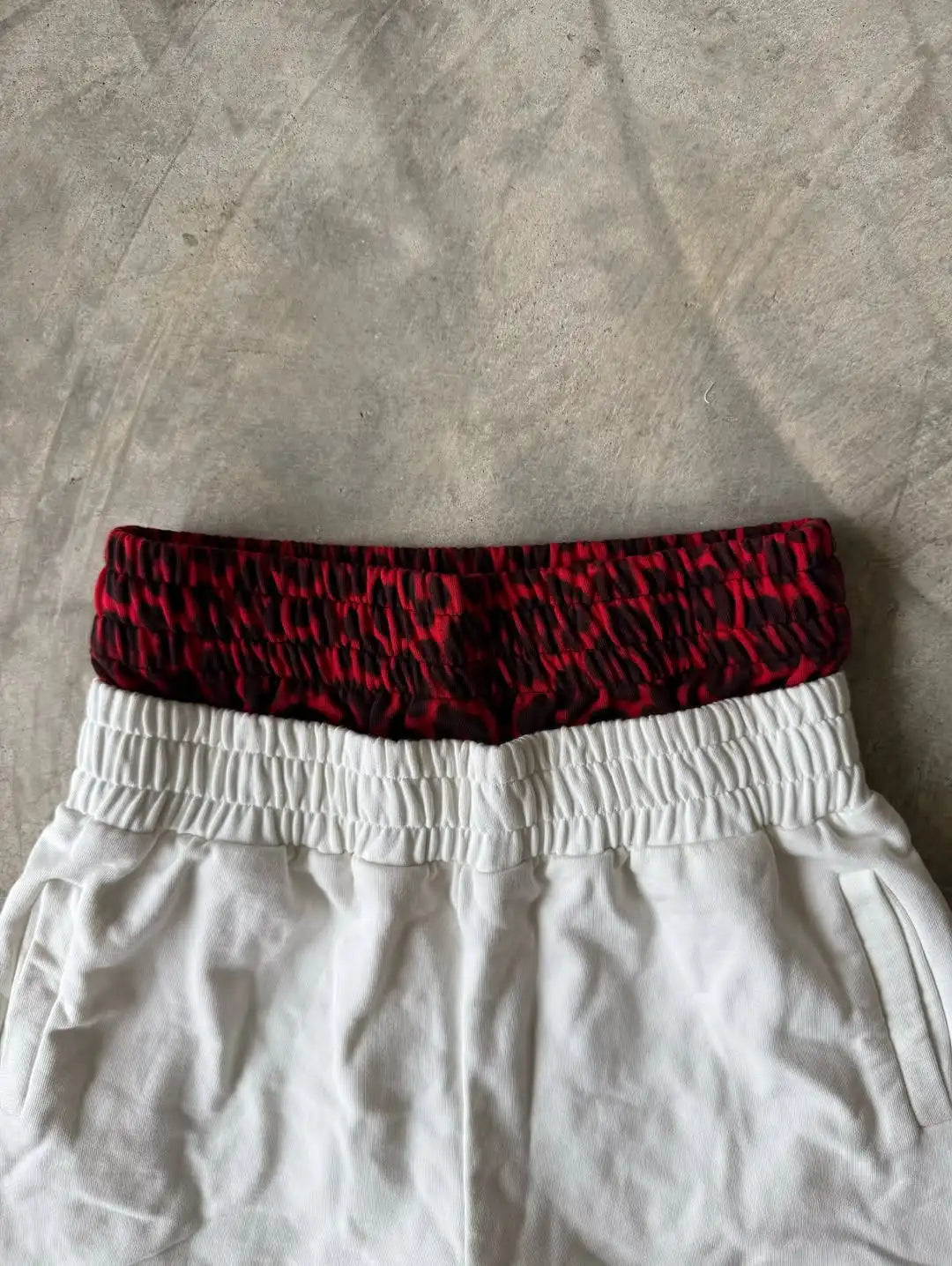 leopard print double waist baggy pants