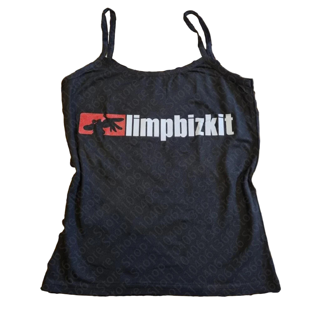 limpbizkit slogan crop top