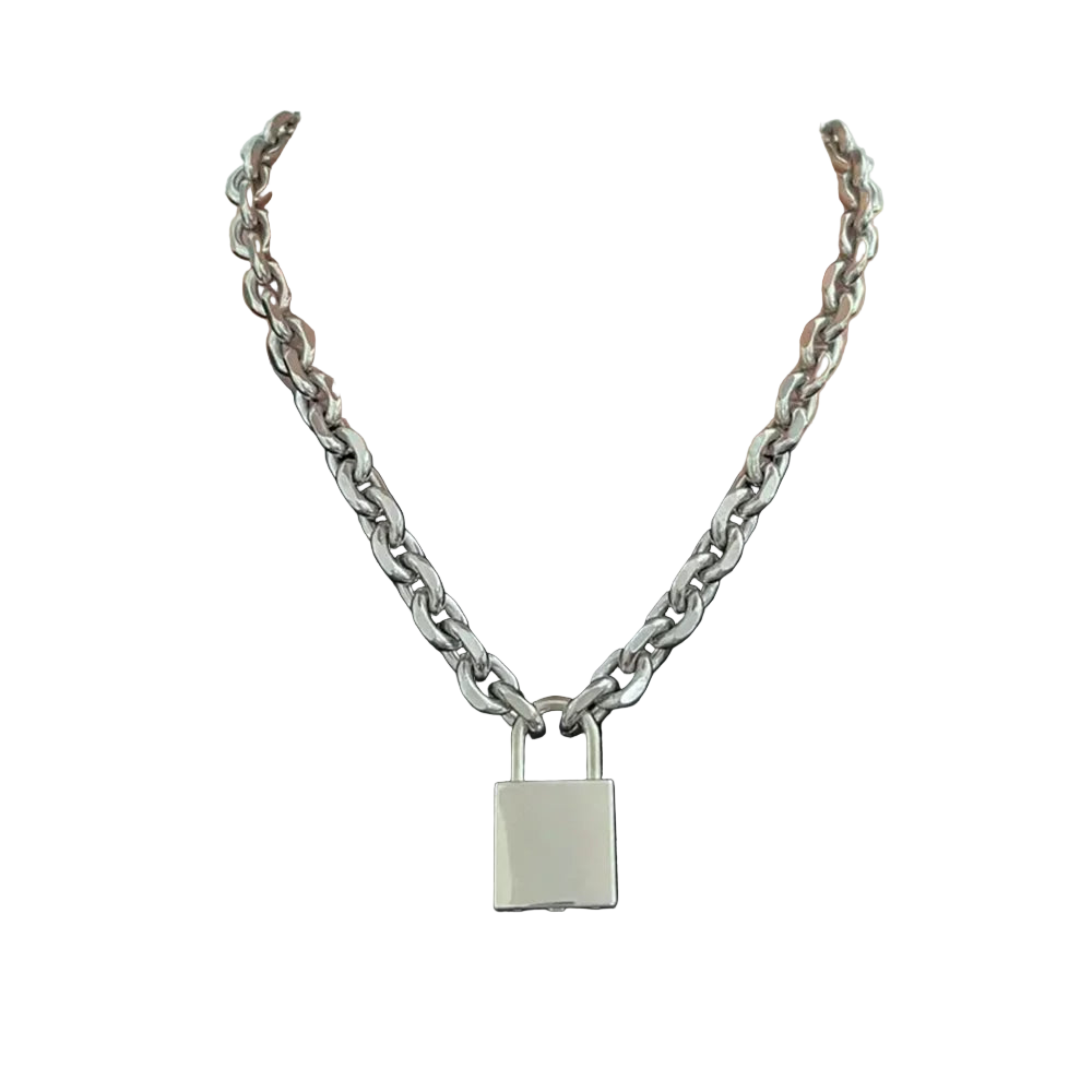 Heavy Metal/Punk/Goth padlock on neckchain