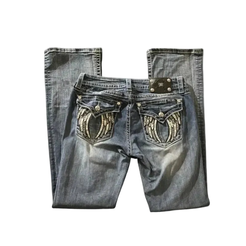 Embroidered Wing Jeans