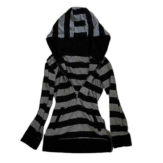 Striped Zipper Hoodie