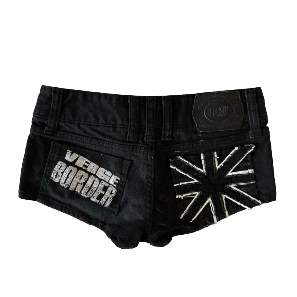 graphic black shorts