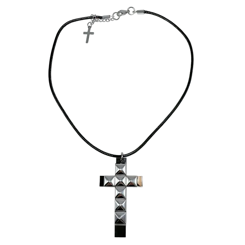Rivet Cross Pendant Necklace