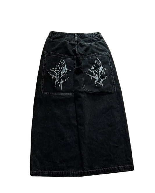 Unisex American style loose-fit straight-leg jeans