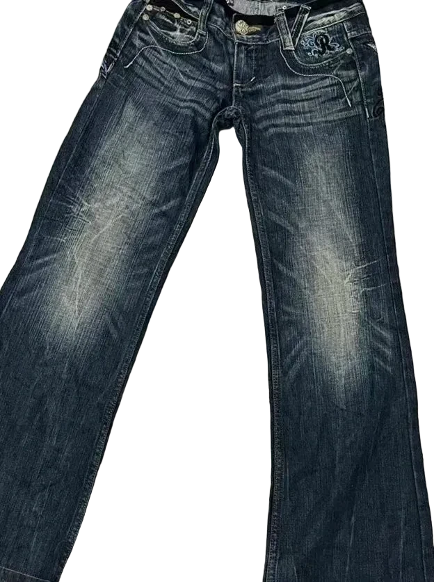 Embroidered Butterfly Jeans